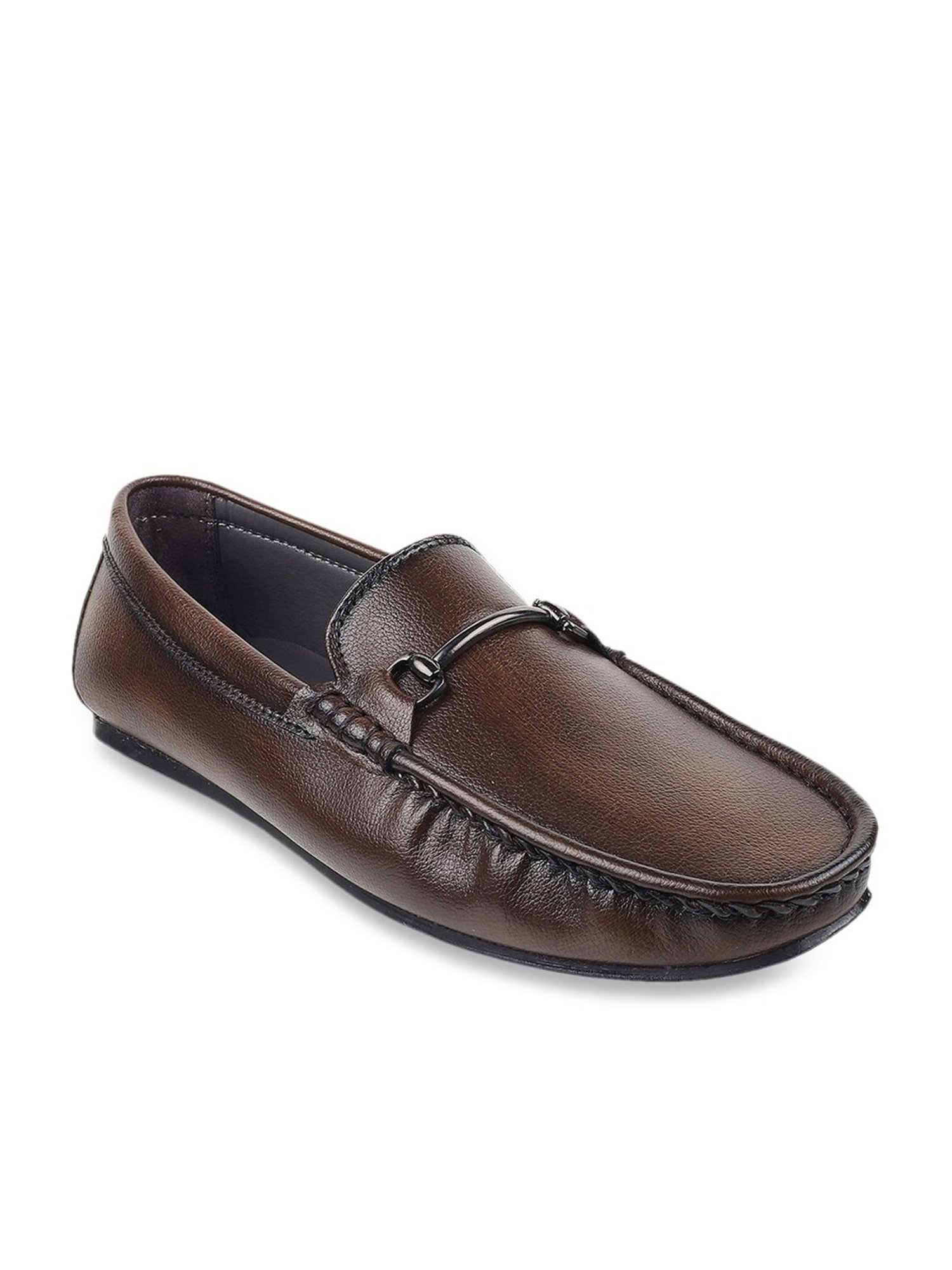 Mochi Men's Brown Casual Loafers