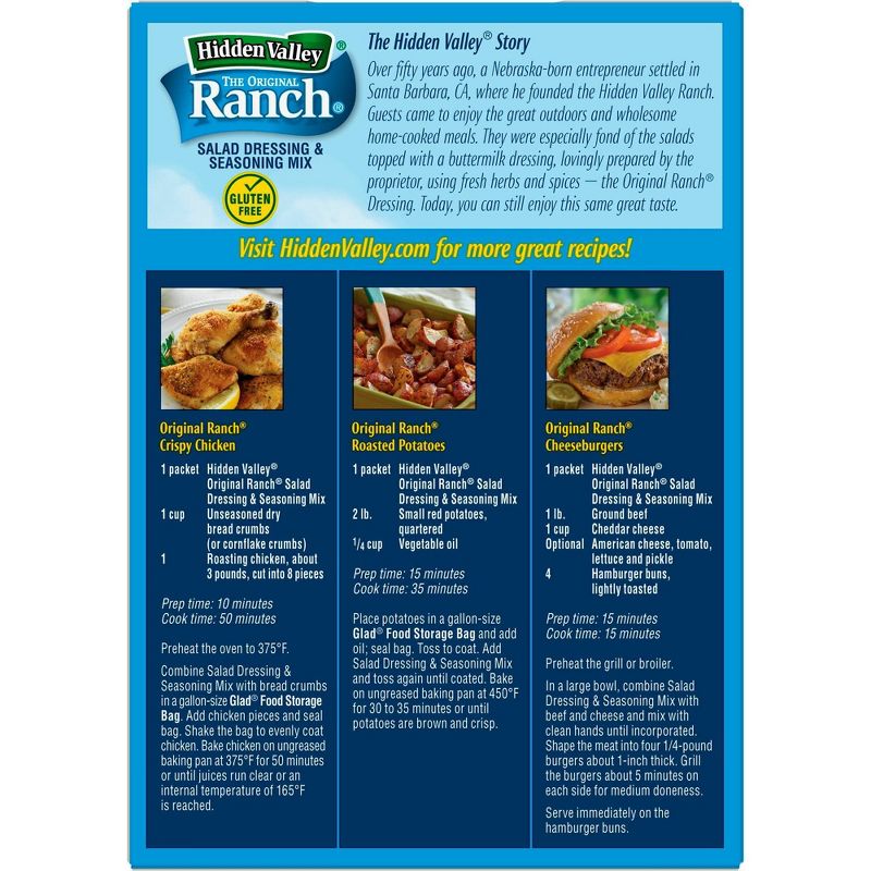 Hidden Valley Original Ranch Salad Dressing & Seasoning Mix - Gluten Free - 4pk