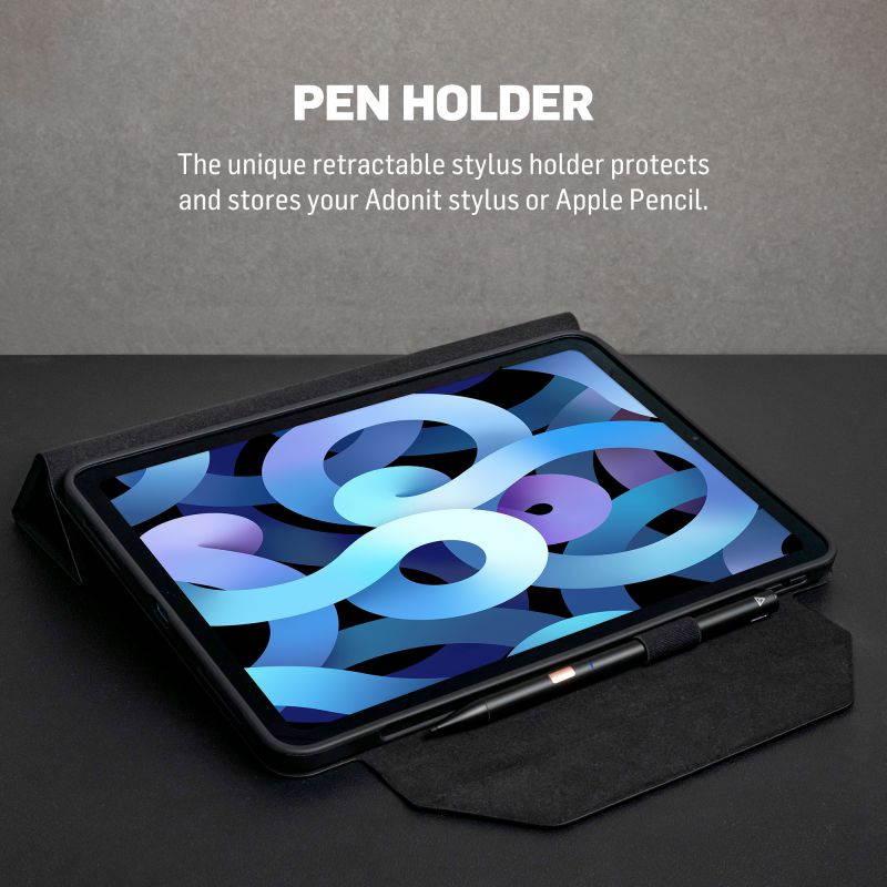 Adonit iPad Case Perfect for iPad Air 4 10.9inch Multi-Angle Viewing Stand Protective Folio with Stylus Holder