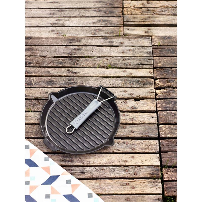 Staub Cast Iron 10" Round Folding Grill - Matte Black
