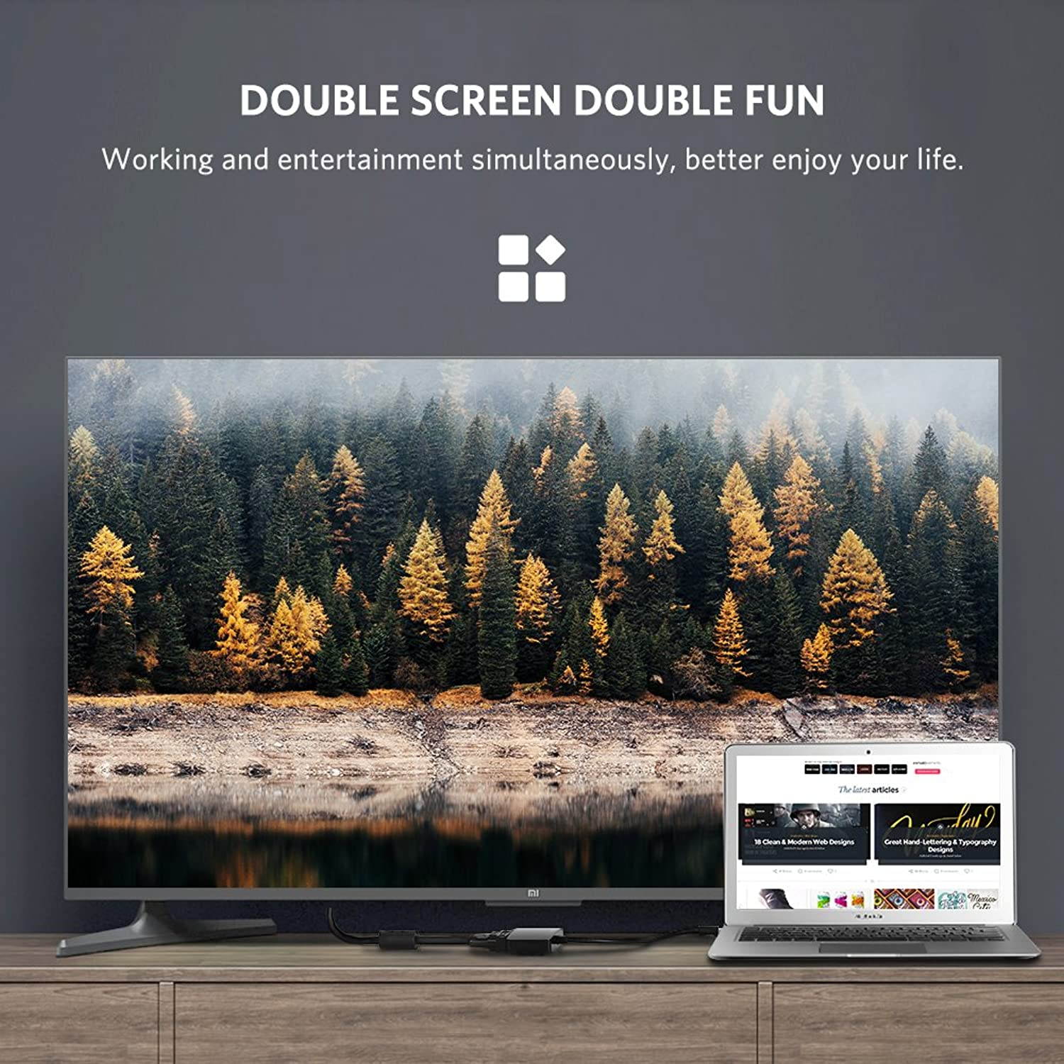 UGREEN Mini DisplayPort to HDMI VGA Adapter Converter 4K Thunderbolt 2.0 Compatible for MacBook Pro, MacBook Air, iMac, Surface Pro 1 2 3 4 6, Surface Laptop 2, Surface Book, ThinkPad X1 (Black)