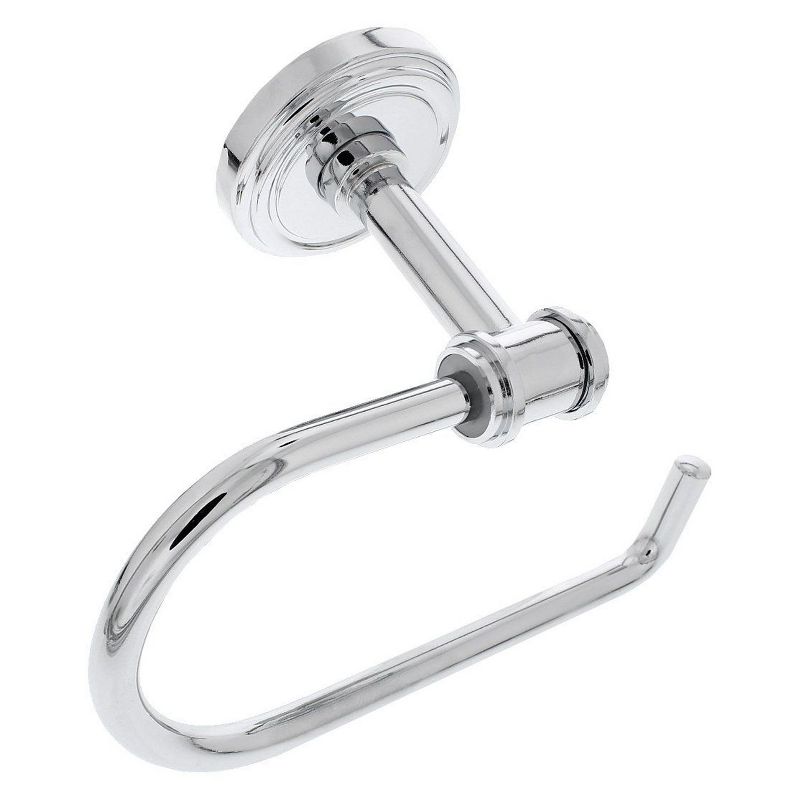 Bathroom Toilet Paper Roll Holder Wall Kit - Open Arm Design - Easy Installation - Chrome, 6 Inches