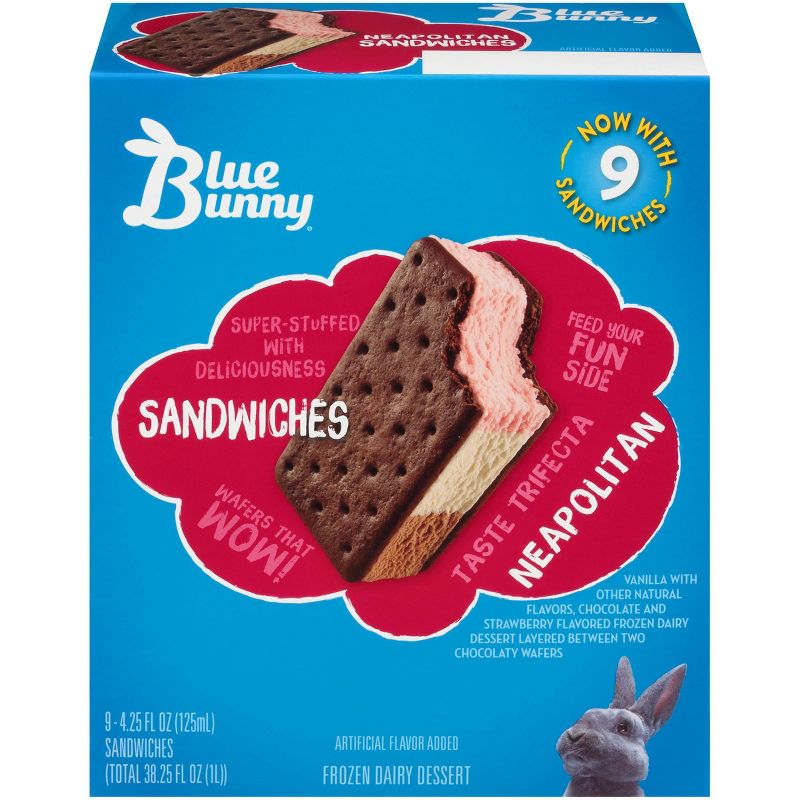 Blue Bunny Premium Sandwiches Neapolitan - 9ct