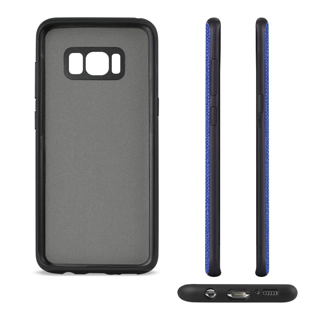 REIKO SAMSUNG GALAXY S8/ SM ANTI-SLIP TEXTURE PROTECTOR COVER WITH CARD SLOT IN NAVY