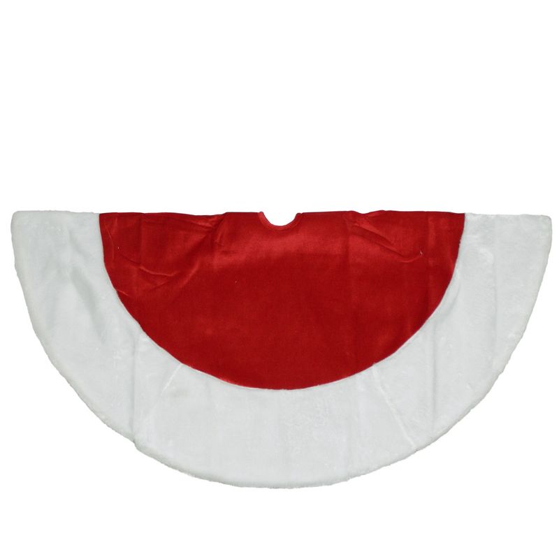 Northlight 48" Red and White Traditional Christmas Tree Skirt