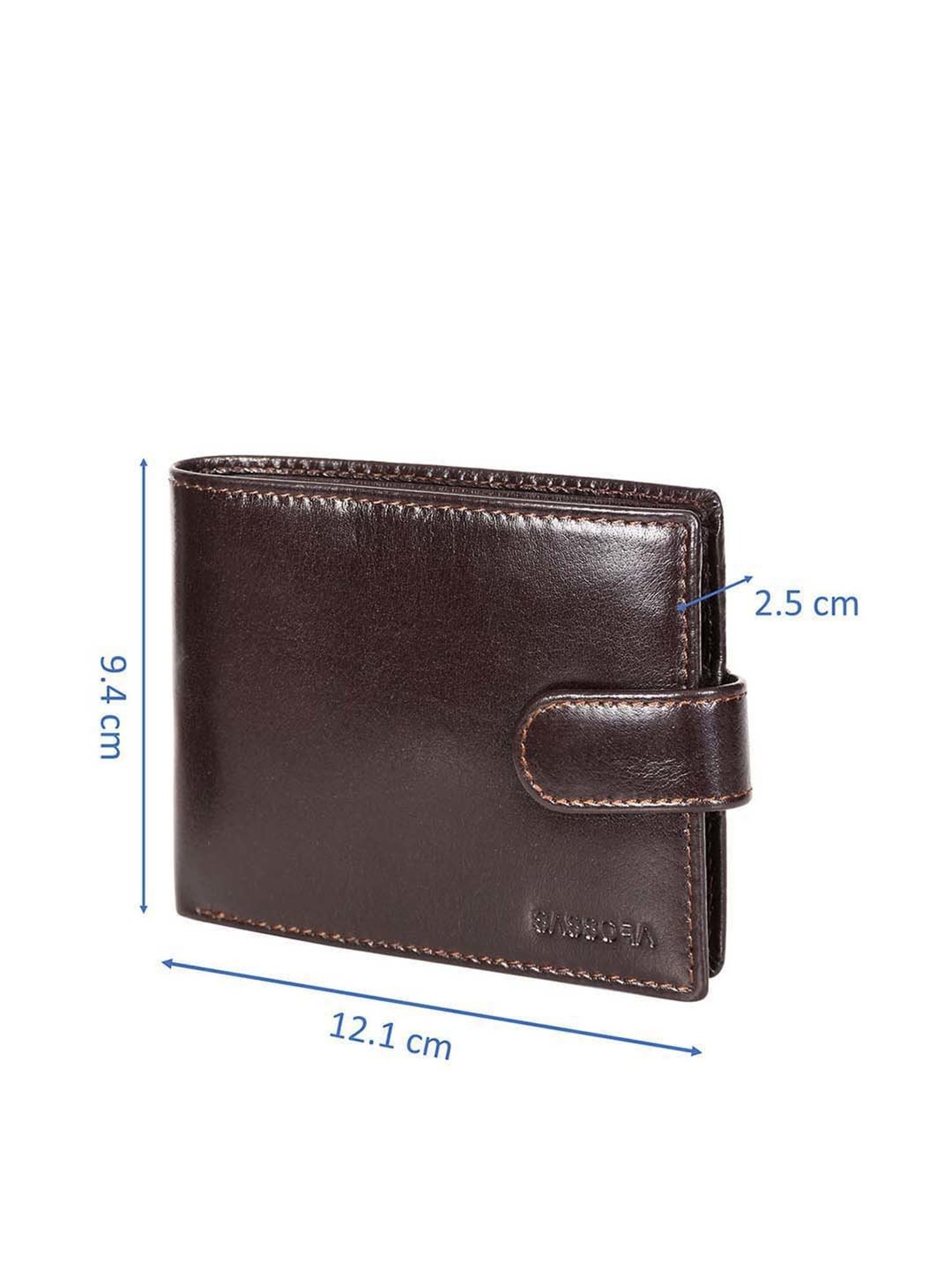 SASSORA Brown Casual Leather Rfid Bi-Fold Wallet for Men