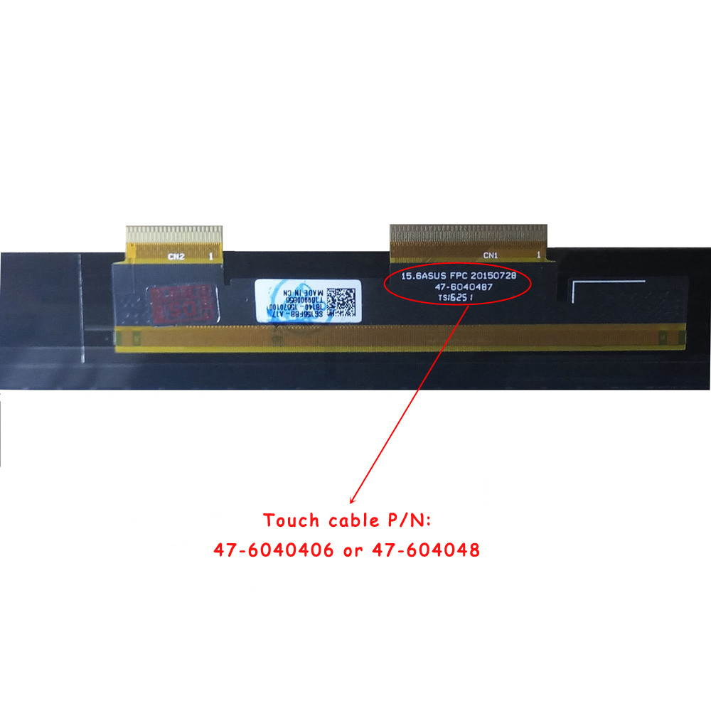 Screen Replacement for Asus Q503U Q503UA Q503UA-BHI5T16 Q503UA-BSI5T17 15.6" Touch Screen Digitizer Glass (Touch cable P/N:47-6040406 or 47-6040487)