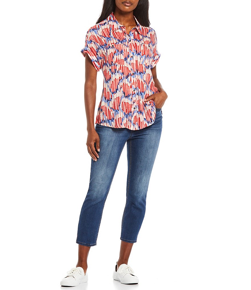 Westbound Shattered Check Button Up Camp Shirt