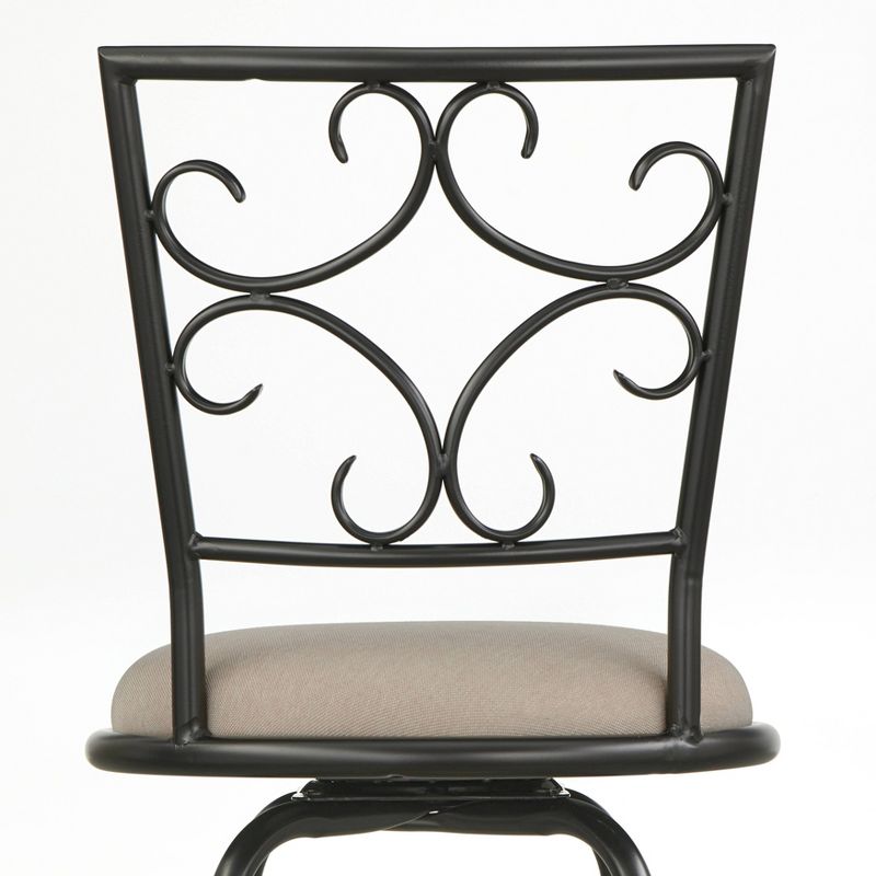 Set of 3 Claremont Adjustable Height Swivel Barstools Black - Buylateral