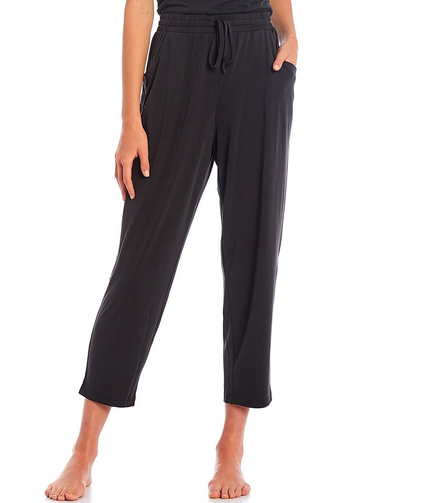 Nottibianche Easy Essentials Solid Jersey Knit Cropped Coordinating Sleep Pants