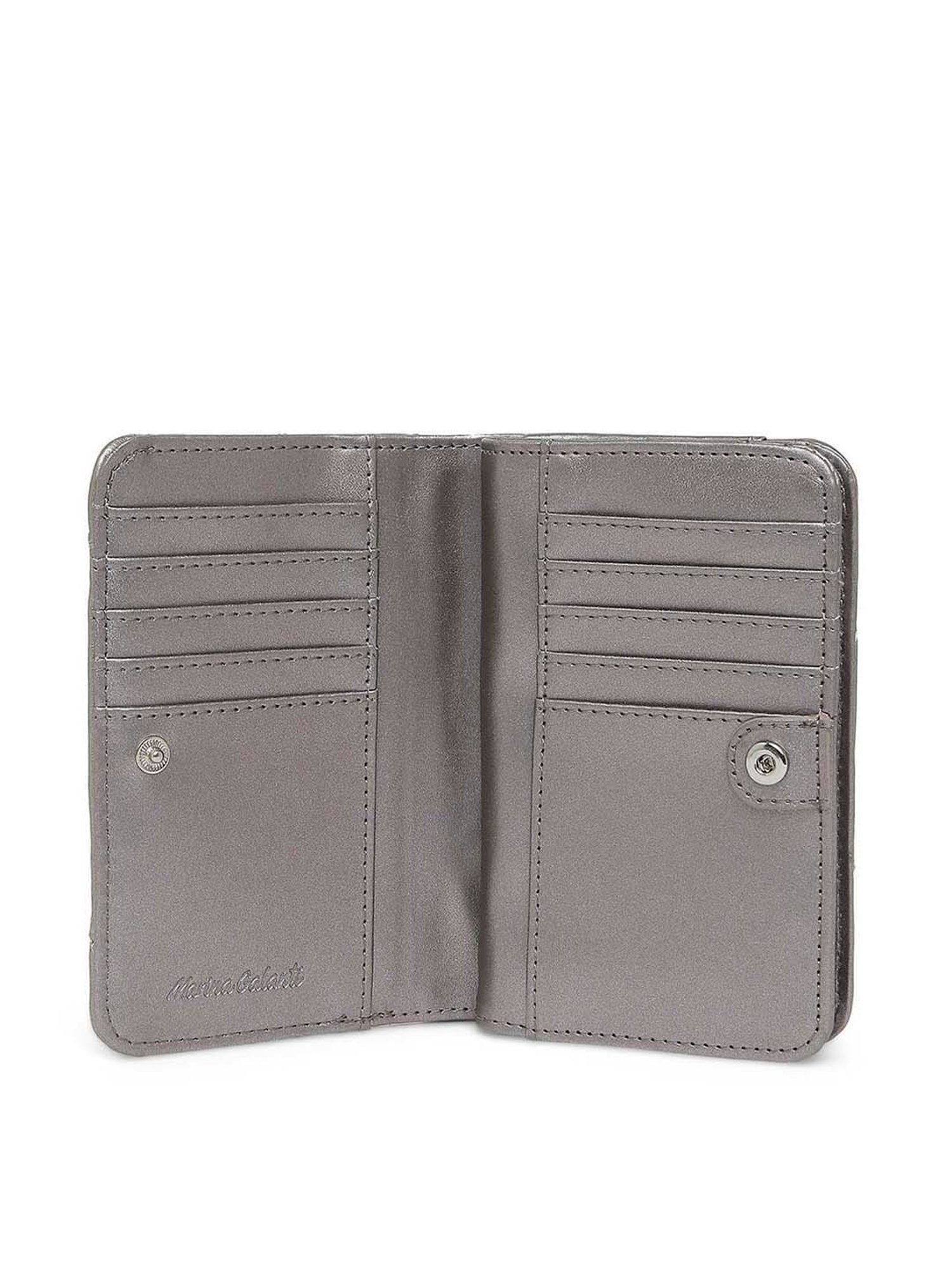 Marina Galanti Silver Textured Bi-Fold Wallet for Women
