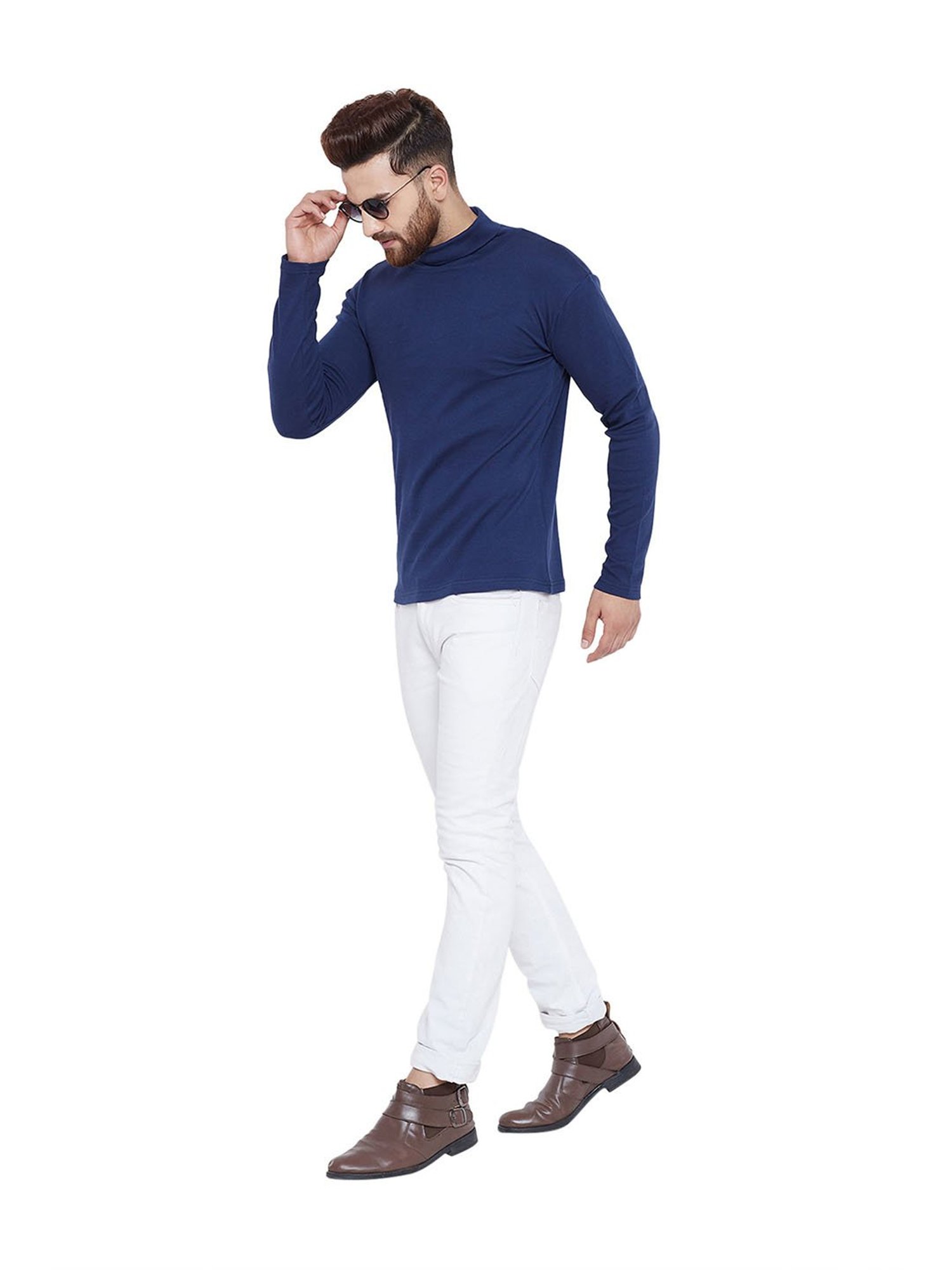 Hypernation Blue High Neck T-Shirt