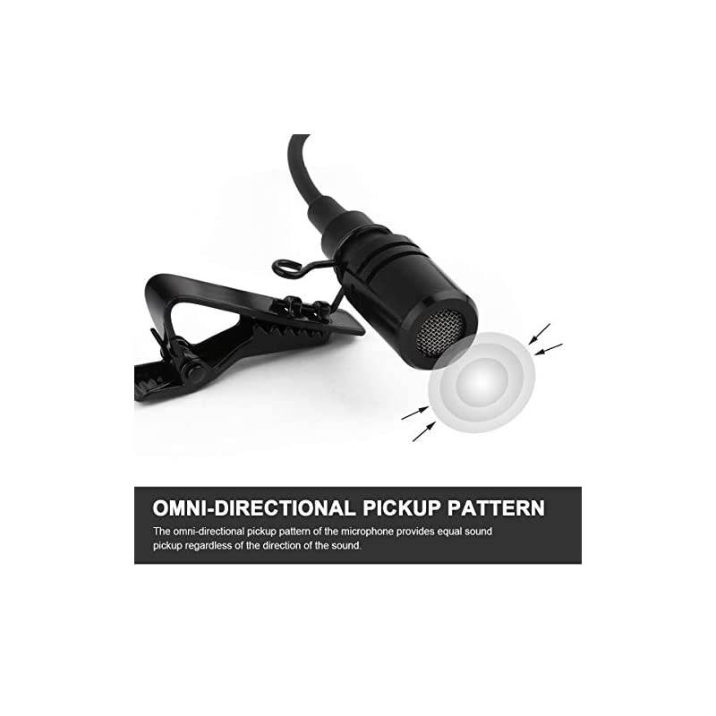 59 inch Wired Lavalier Lapel Microphone, 2 Pack 3.5mm Portable Clip on Omnidirectional Mic Condenser for Recording Podcast PC Laptop Android iPhone YouTube Interview ASMR