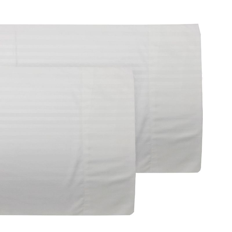 Set of Two Pillowcases with White on White Stripes Solid Color Microfiber Pillow Covers - Store51 LLC..