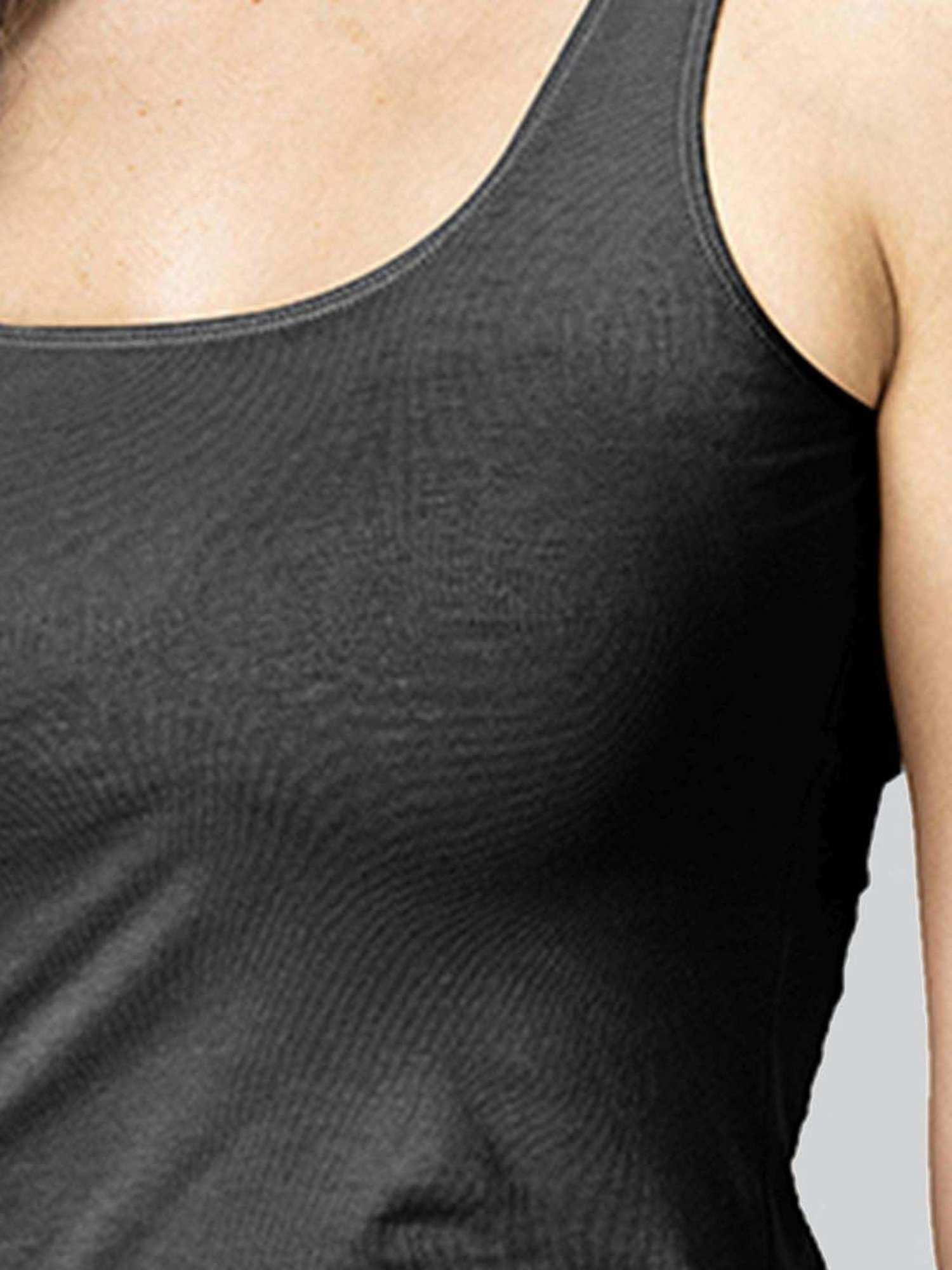 Superstar by Westside White Ribbed Cotton Blend Tank Top