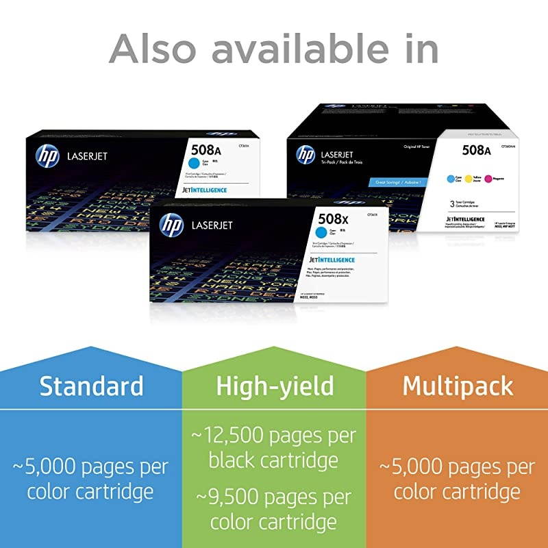 508A | CF360A | Toner Cartridge | Black | Works with  Color LaserJet Enterprise M553 series, M577 series