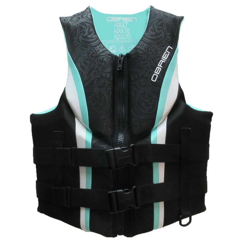 O'Brien 2201927 Impulse Adult Women Neoprene Biolite PFD Water Safety Water Sports Wakeboard Life Jacket Vest, XL Extra Large, Teal
