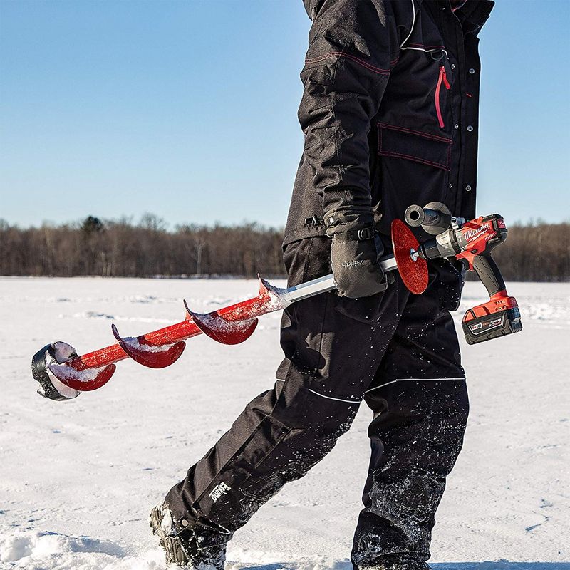 Eskimo 35400 Ice Fishing 6 Inch Steel Blade Pistol Ice Auger Bit Attachment, Red