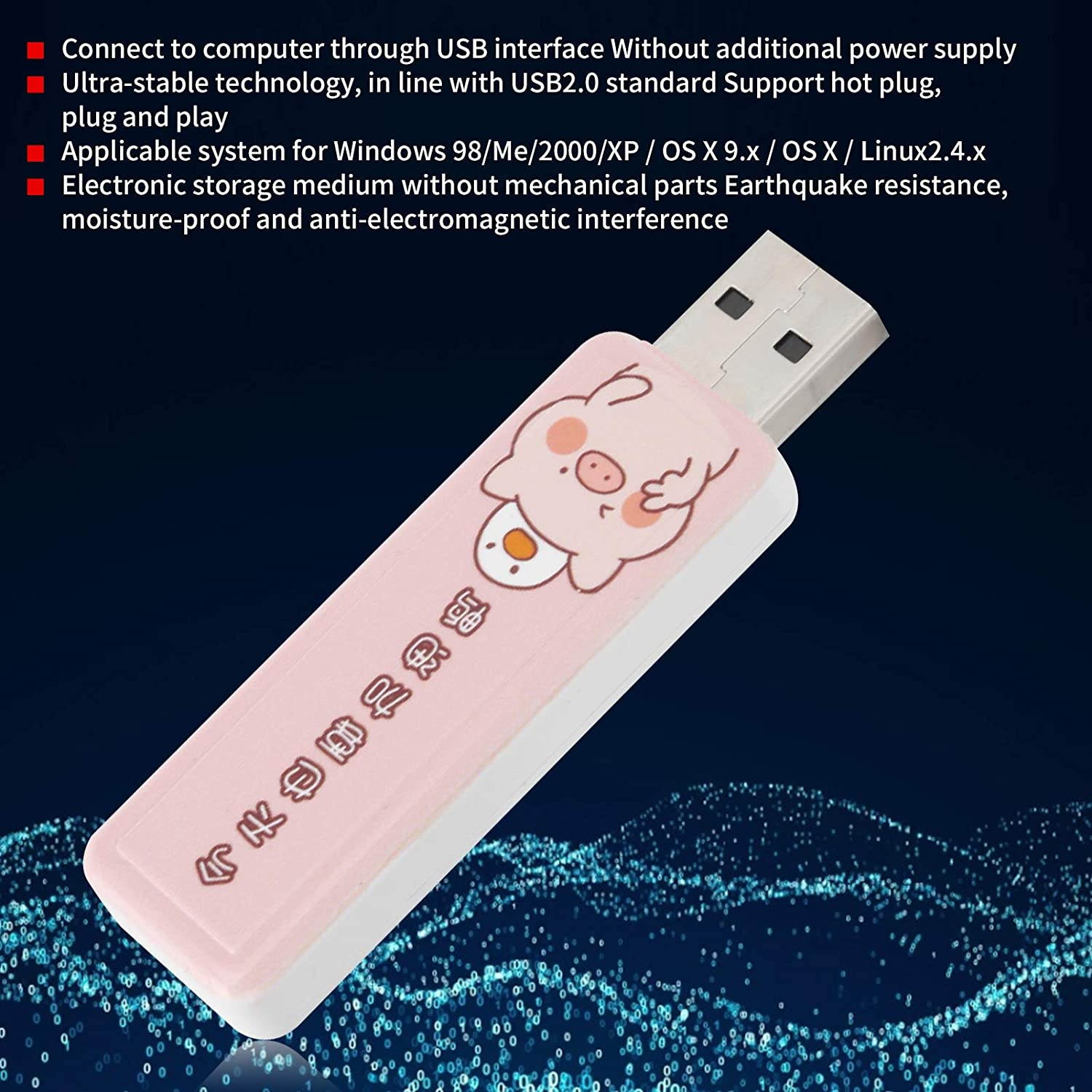 01 U Disk, Portable Flash Disk Flash Disk USB Flash Drive for Office for School for Home for Car(Refueling Duck, 32GB)