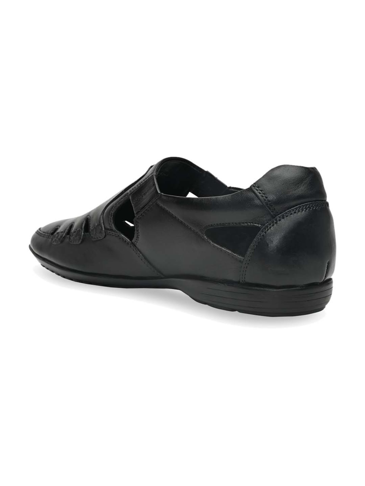 Regal Men's Black Fisherman Sandals