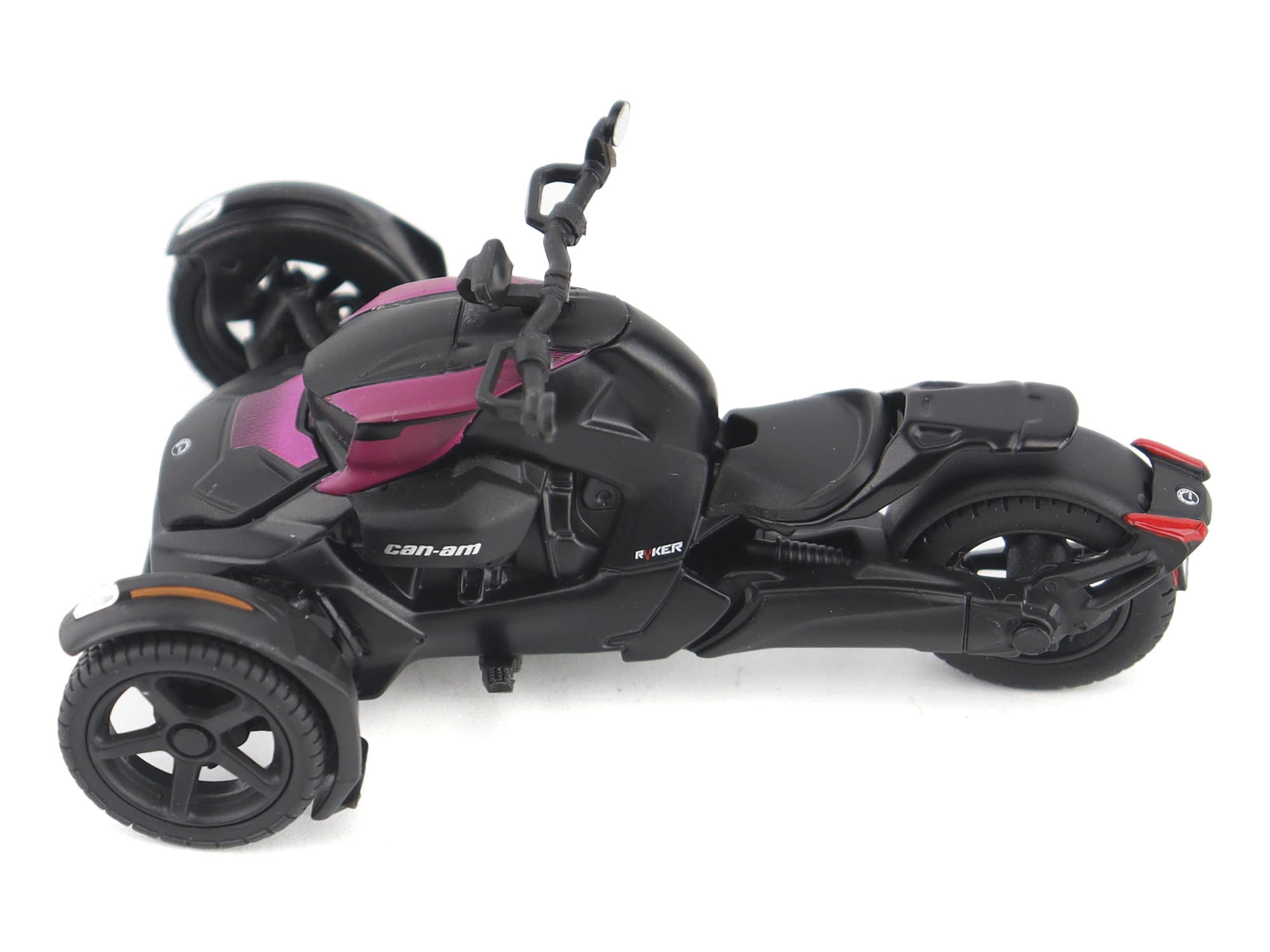 Can-Am Ryker 3-Wheel Motorcycle Pink Punk and Black with Driver Figure 1/32 Diecast Model by BRP Models