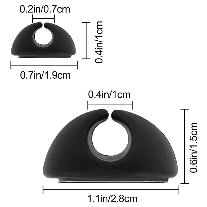 Cable Clips  6 Pack Cable Holder Multipurpose Cord Management for Home NonToxic Rubber Material SelfAdhesive Desk Cord Clips Durable Cord Organizer Black Cord Holder for Office Black 6pcs