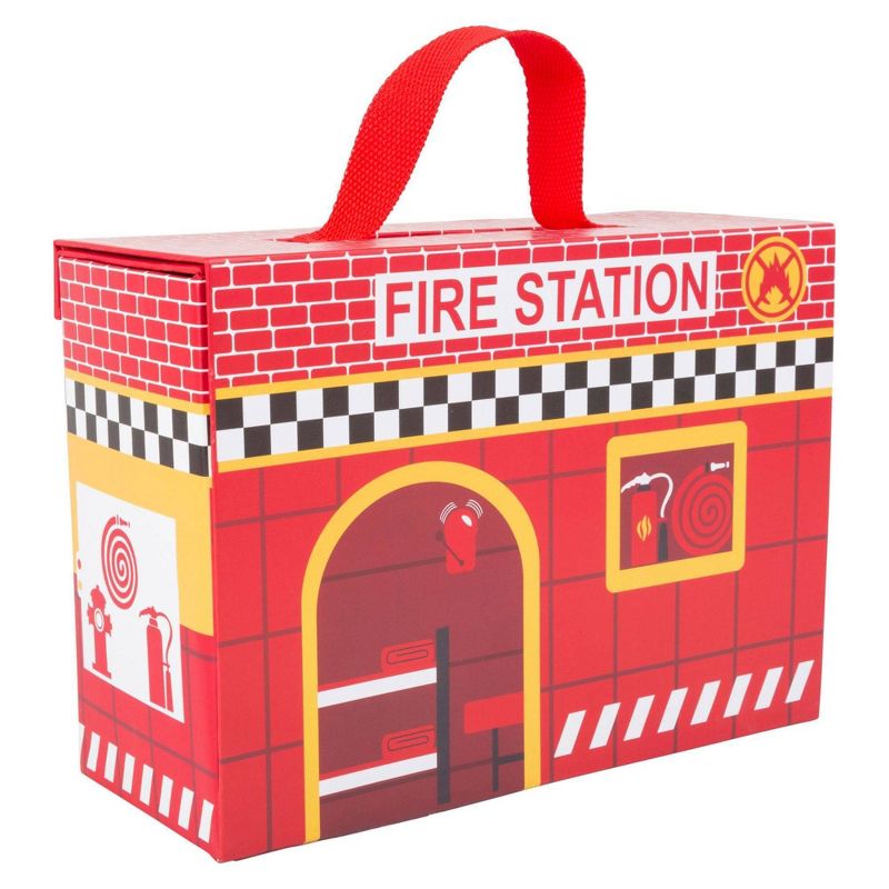 Small Foot Wooden Toys Fire House Playworld In Carrying Case