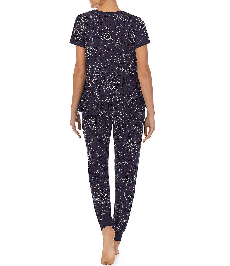 Kensie Ballerina Owl Printed Jersey Knit Jogger Coordinating Pajama Set