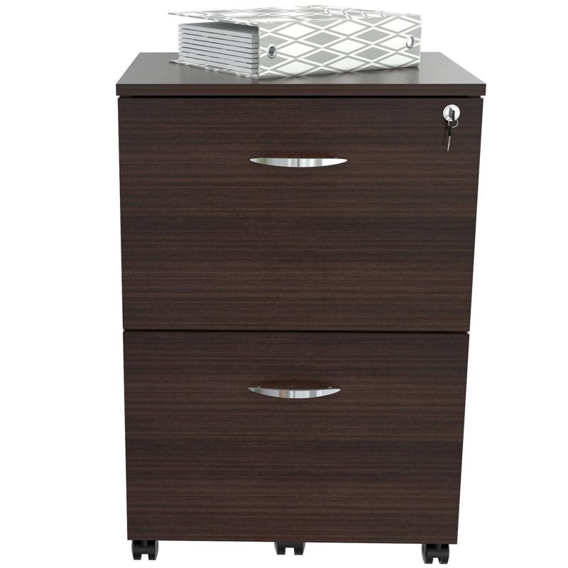 2 Drawer Locking File Cabinet Espresso - Inval