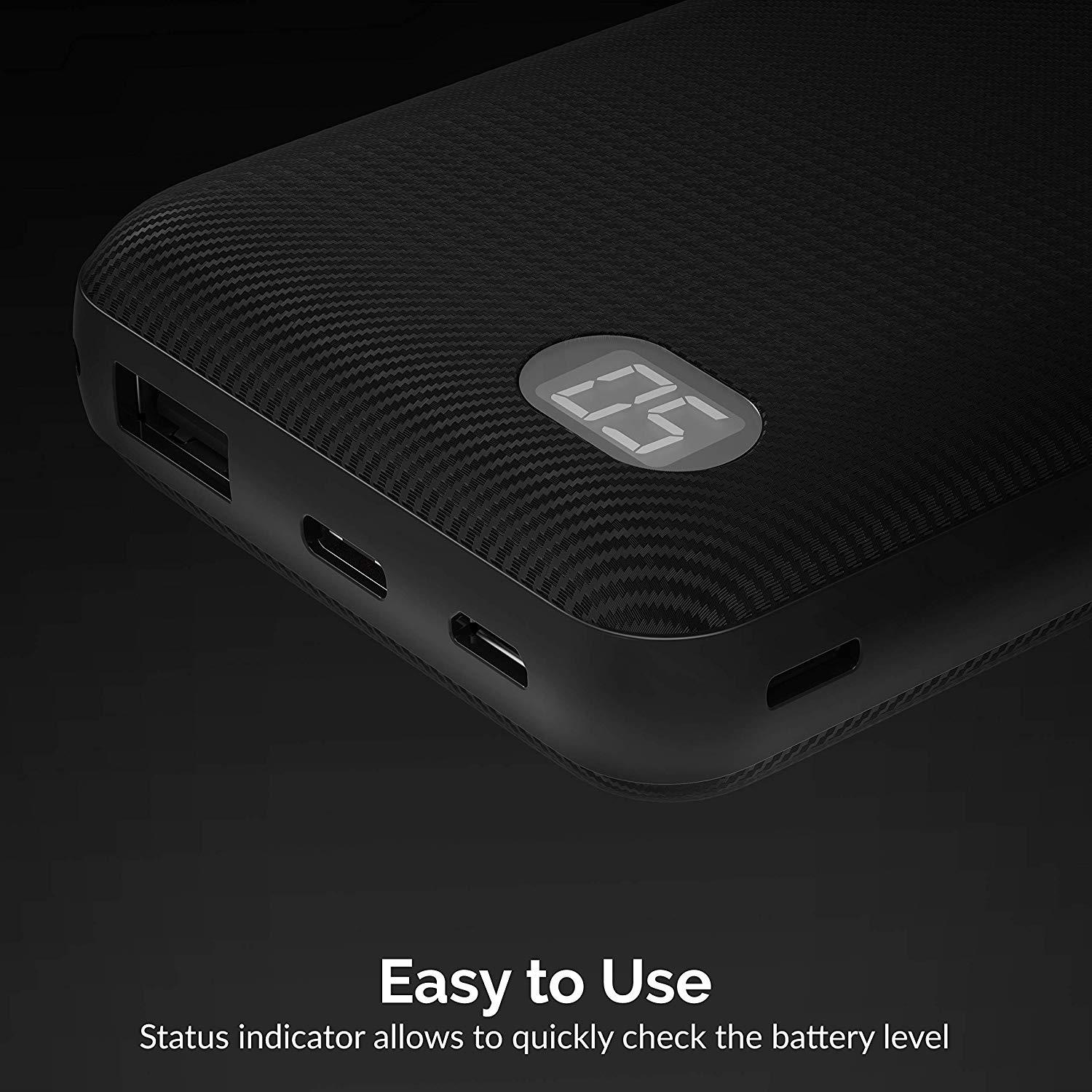 Sabrent 10000 mAh Mini Power Bank Portable Charger - One Cable Solution (PB-YS10)