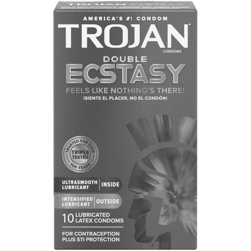 Trojan Double Ecstasy Lubricated Condoms - 10ct