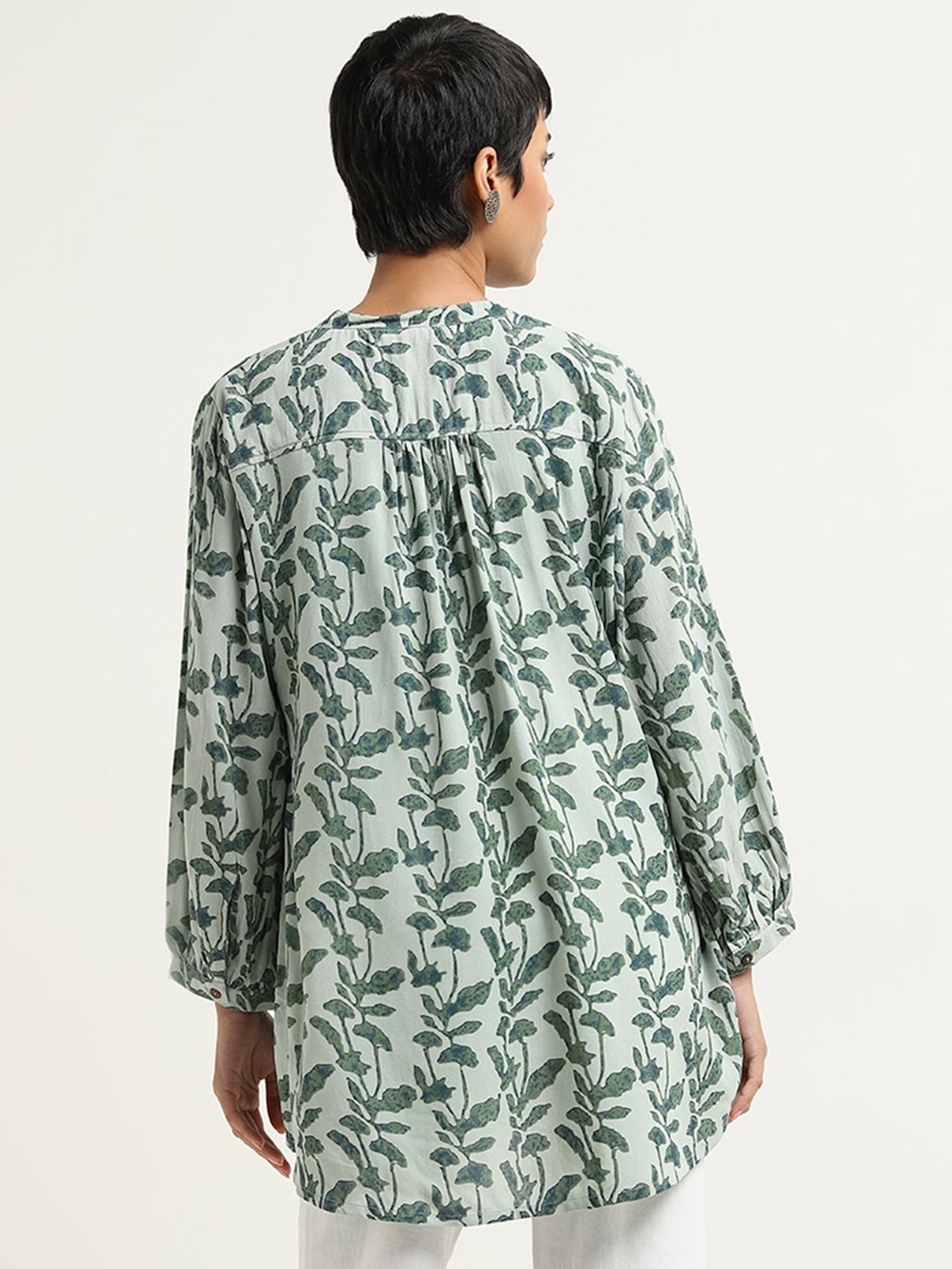 Utsa by Westside Mint Leaf Design Straight Kurti