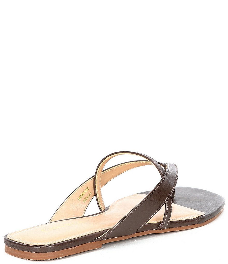 Carvela Grand Leather Square Toe Thong Sandals