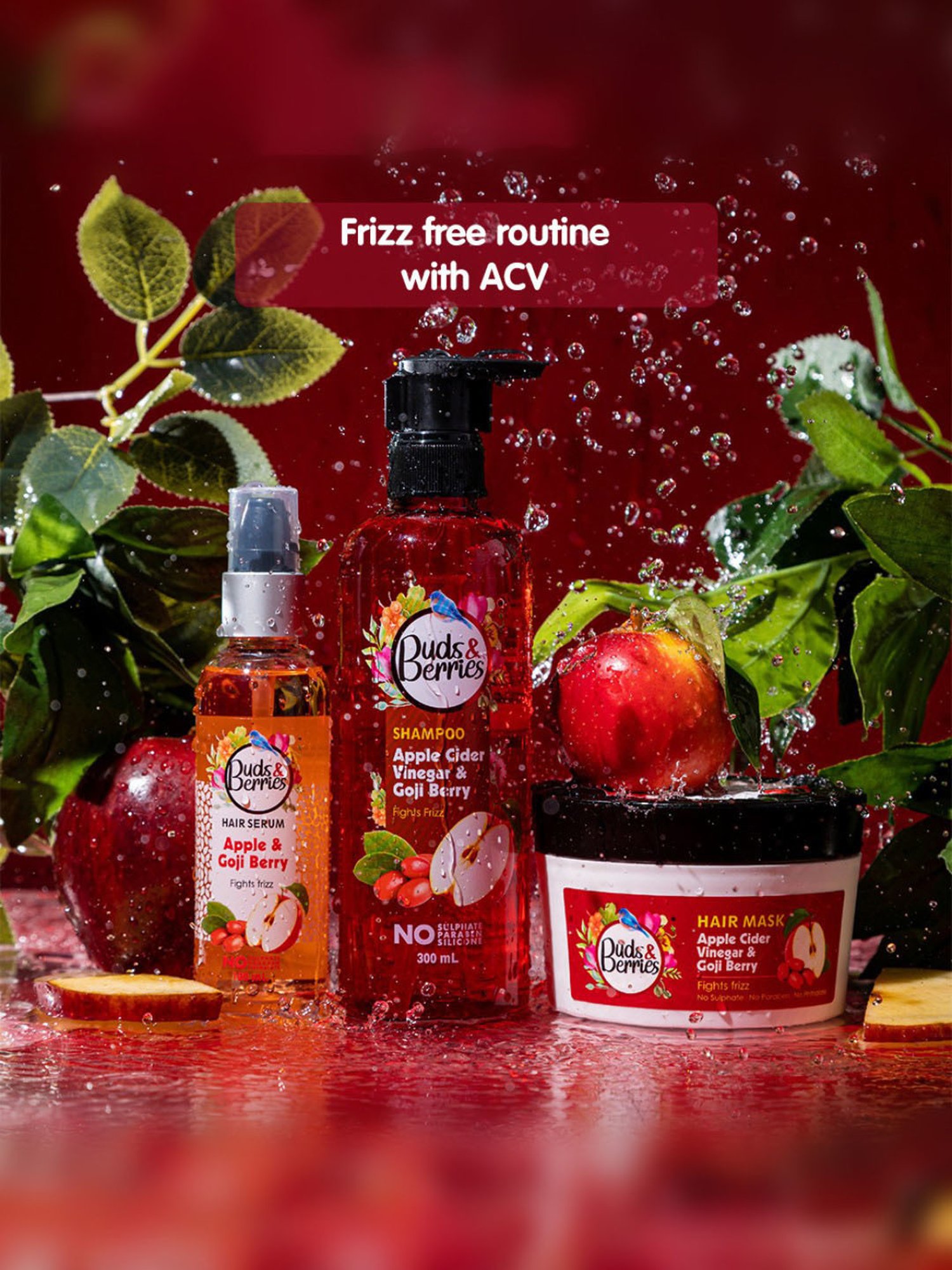 Buds & Berries Apple Cider Vinegar & Goji Berry Fights Frizz Hair Mask - 200 ml