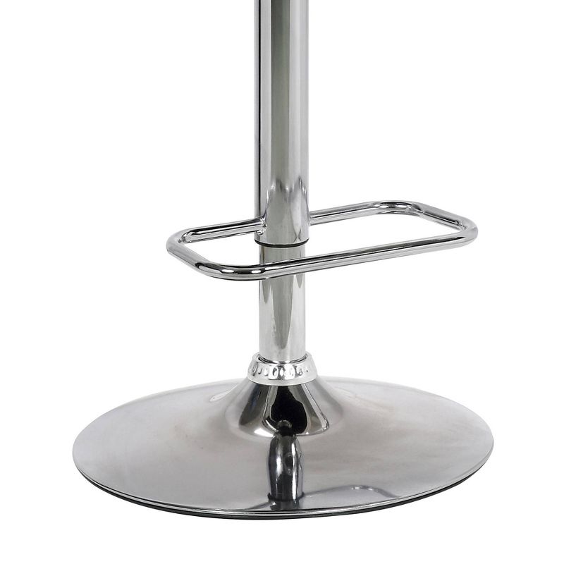 Anibal Contemporary Adjustable Barstool Chrome/White - Armen Living