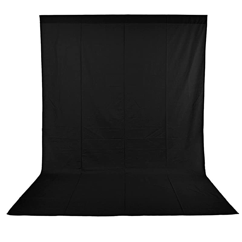 10 x 20FT 3 x 6M PRO Photo Studio 100 Pure Muslin Collapsible Backdrop Background for PhotographyVideo and Televison Background ONLY BLACK