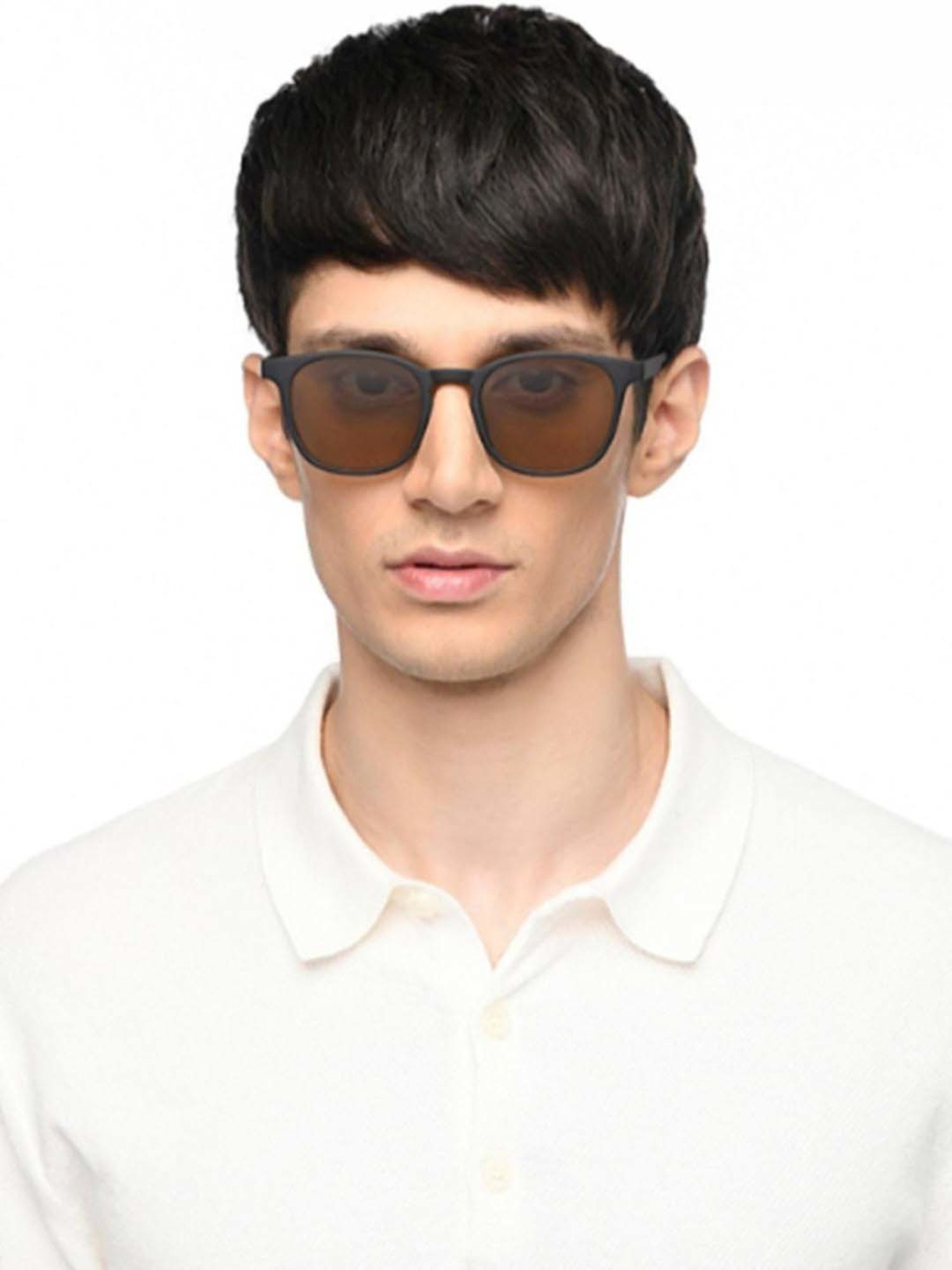 HUSTLR Brown Wayfarer Polarised and UV Protected Lens Unisex Sunglasses