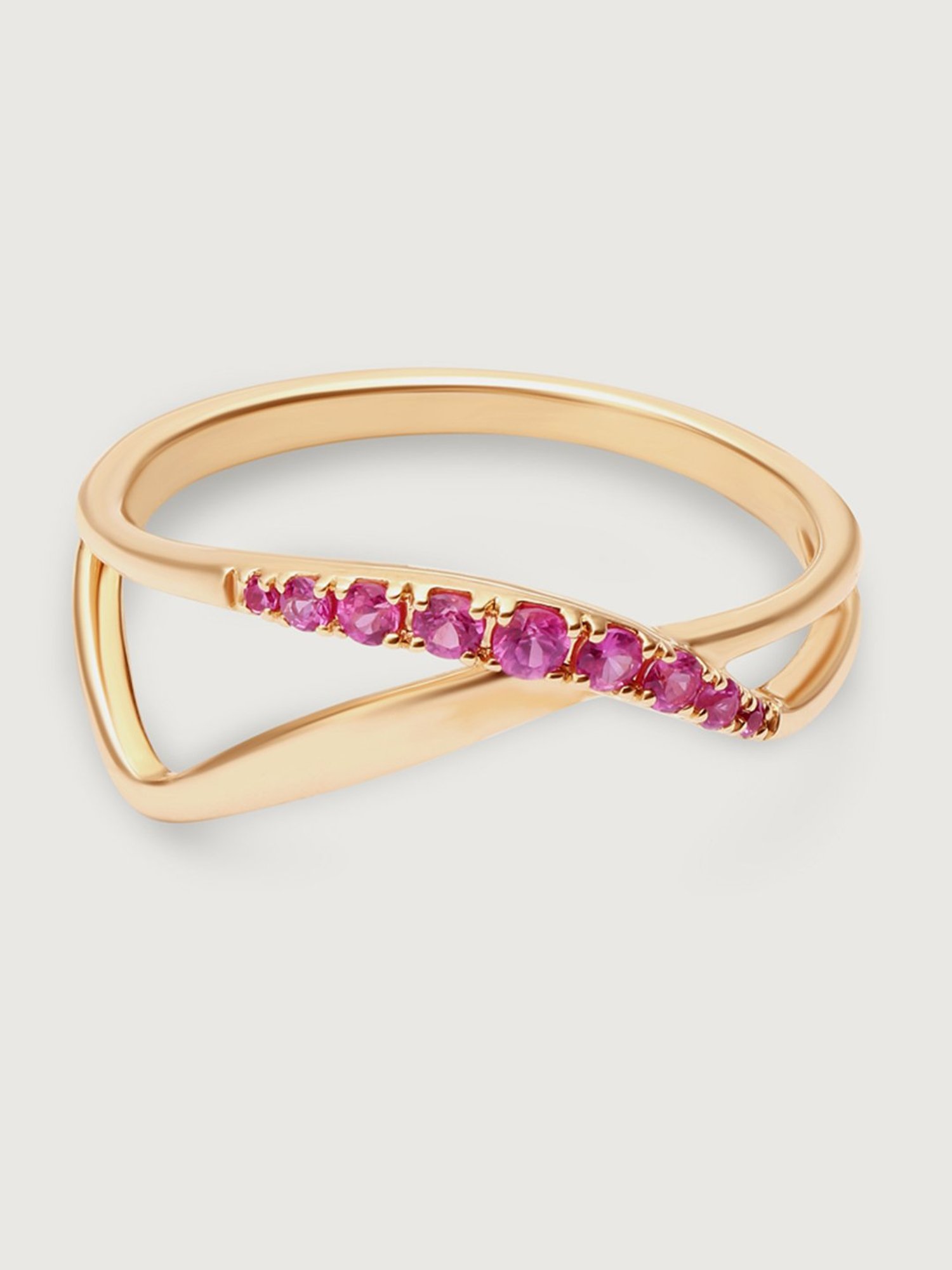 Mia by Tanishq Moonlit Ruby Charm 14k Gold & Finger Ring