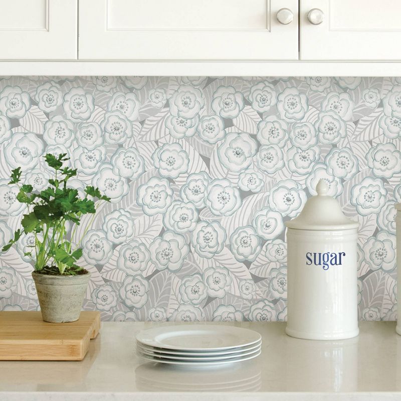 NuWallpaper Oopsie Daisy Peel and Stick Wallpaper Gray