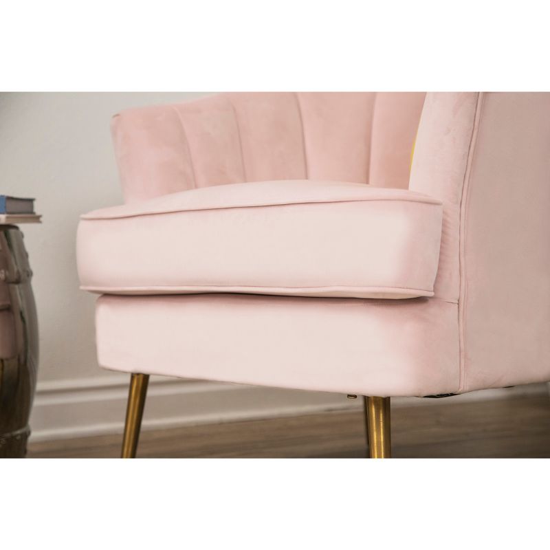 Sanibel Blush Channel Tufted Velvet Accent Chair Pink - Abbyson Living