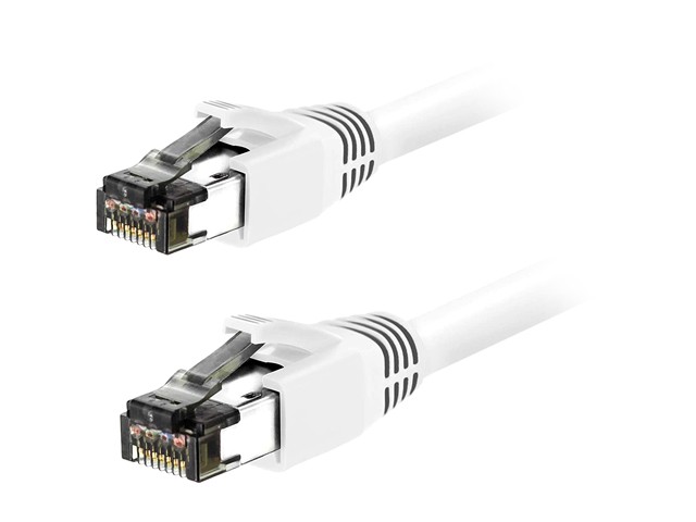 Cat 7 Ethernet Cable 100 ft LAN Cable Internet Network Cord for PS4, Xbox, Router, Modem, Gaming, White Flat Shielded 10 Gigabit RJ45 High Speed Computer Patch Wire.