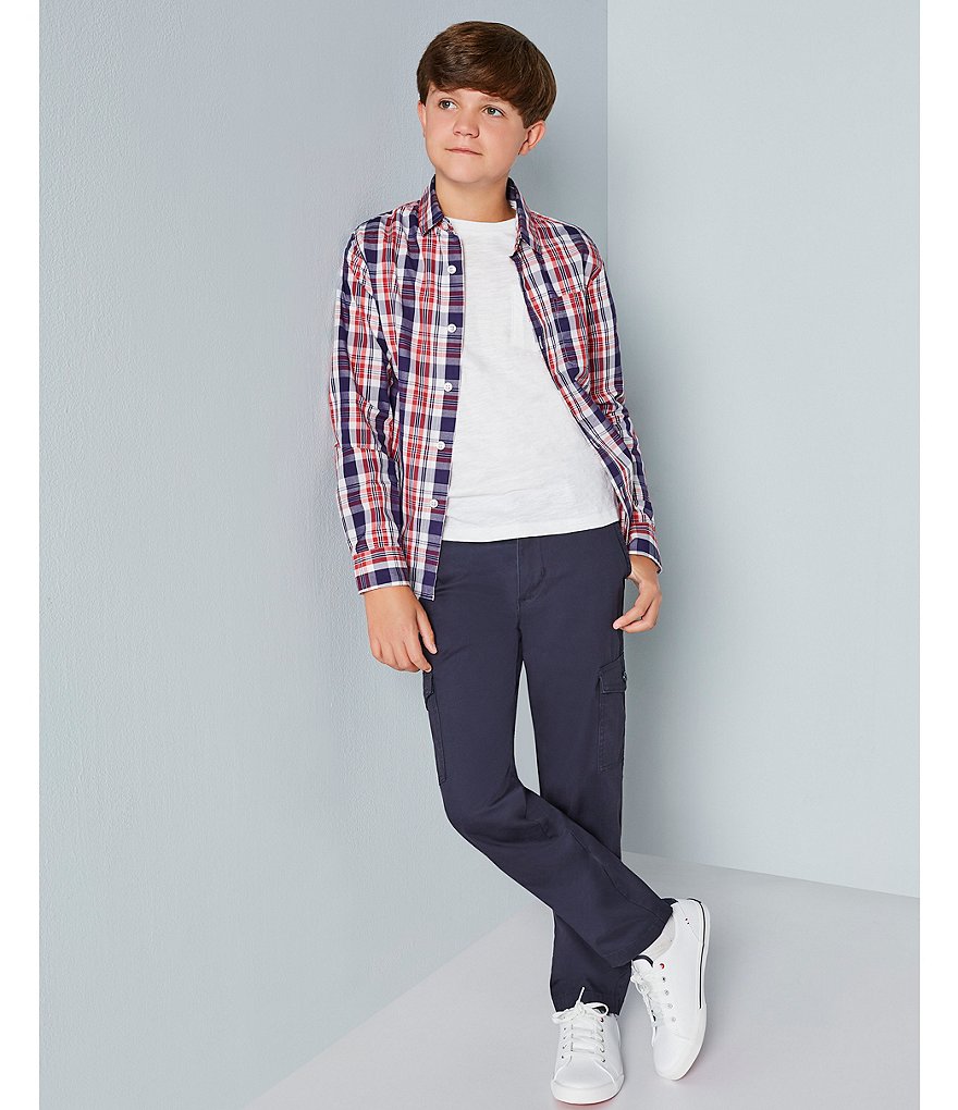 Ed-a-Mamma Kids White Striped Full Sleeves Shirt