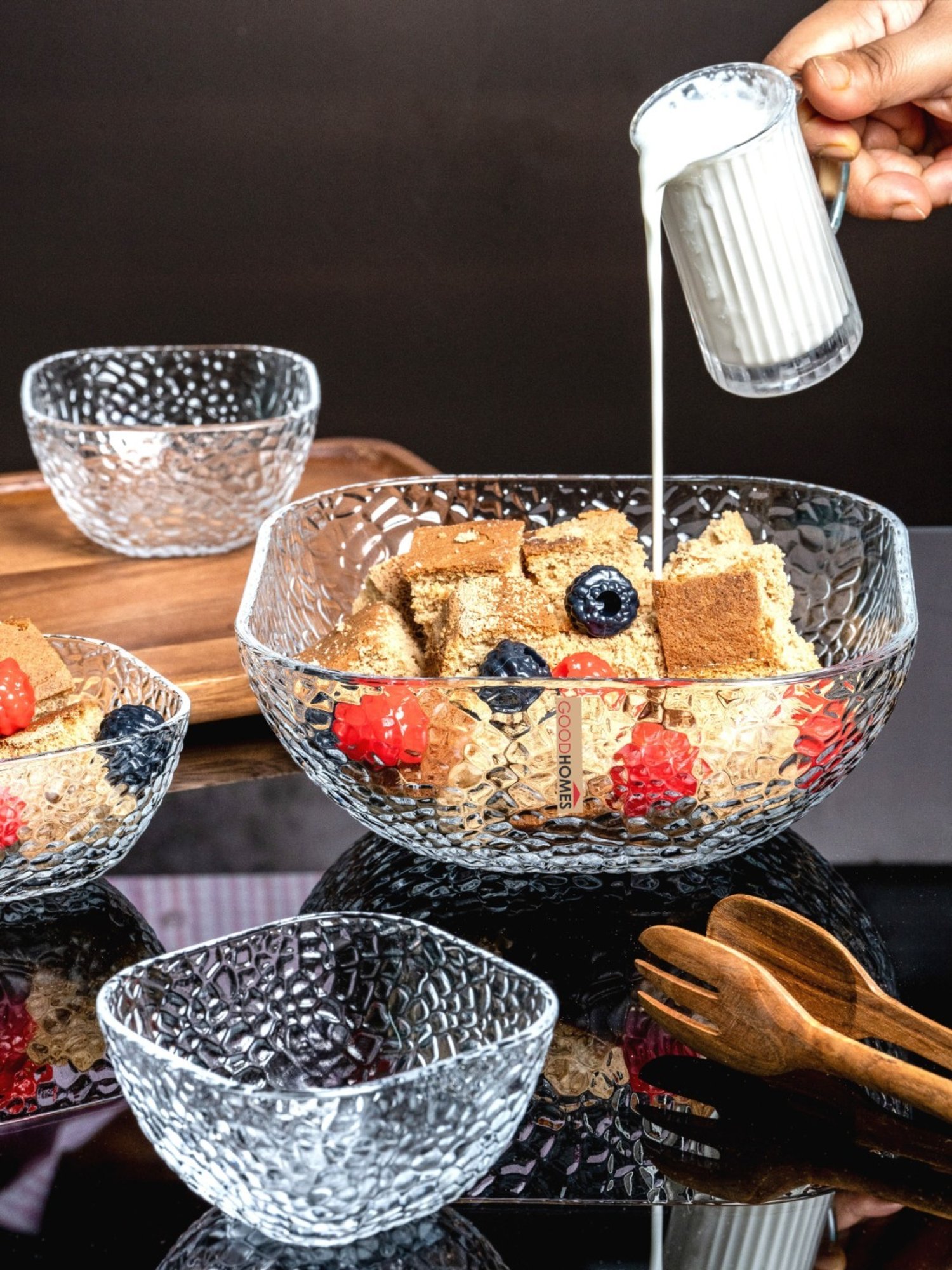 Goodhomes Transparent Glass Dessert Bowls - set fo 7