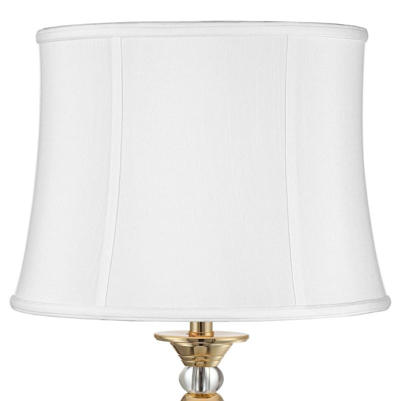 Imperial Shade White Medium Drum Lamp Shade 14" Top x 16" Bottom x 12" Slant (Spider) Replacement with Harp and Finial