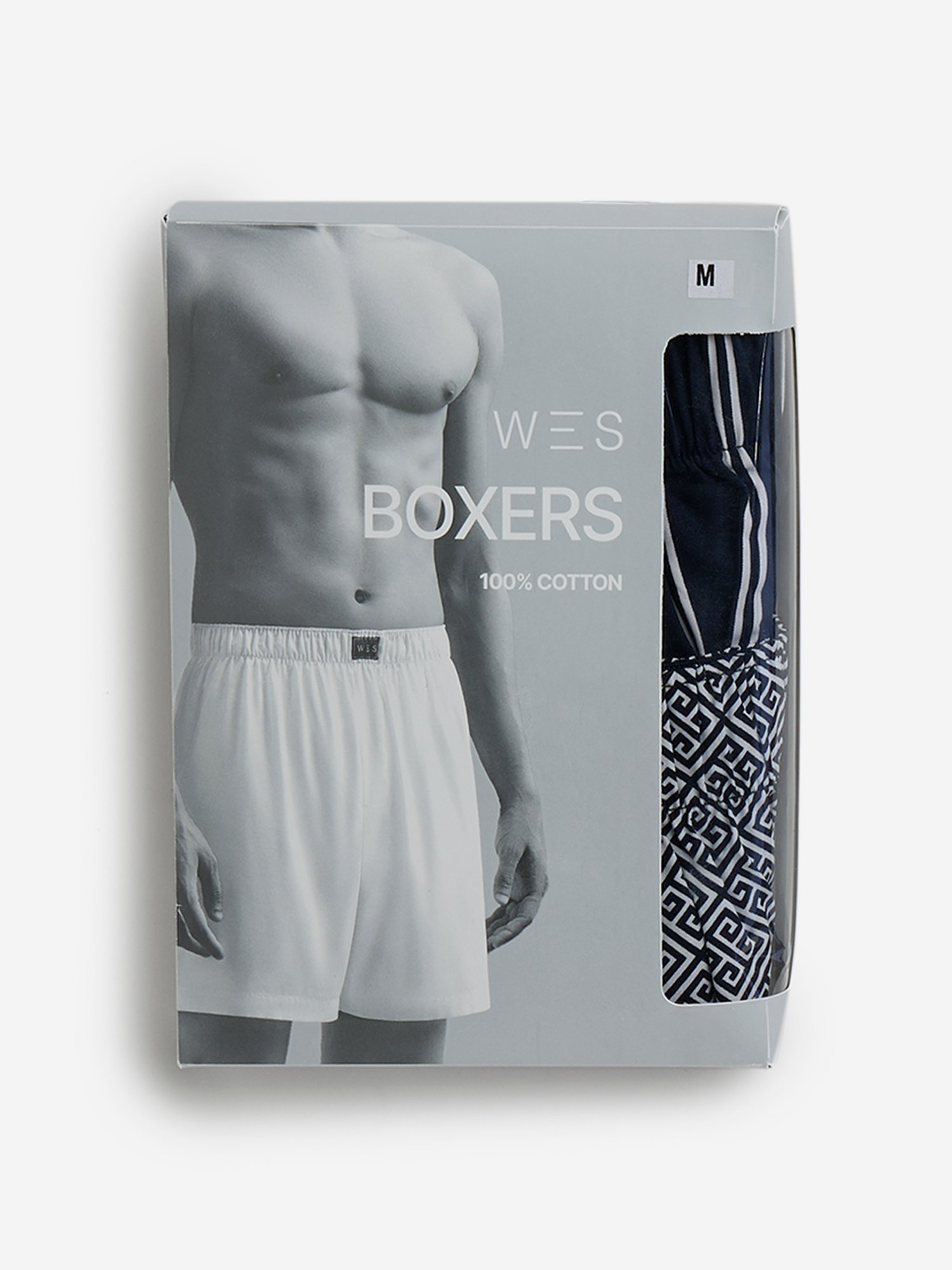 WES Lounge by Westside Navy Relaxed-Fit Cotton Boxers - Pack of 2