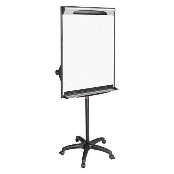 Bi-silique Tripod Extension Bar Magnetic Dry-Erase Easel 69" - 78" Blk/Silver