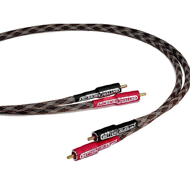 3 Feet  Silver Serpent Snake Edition BrownWhite RCA Audio Interconnect Cables Stereo Pair 2 Cables HighEnd HighPerformance Premium HiFi Audio