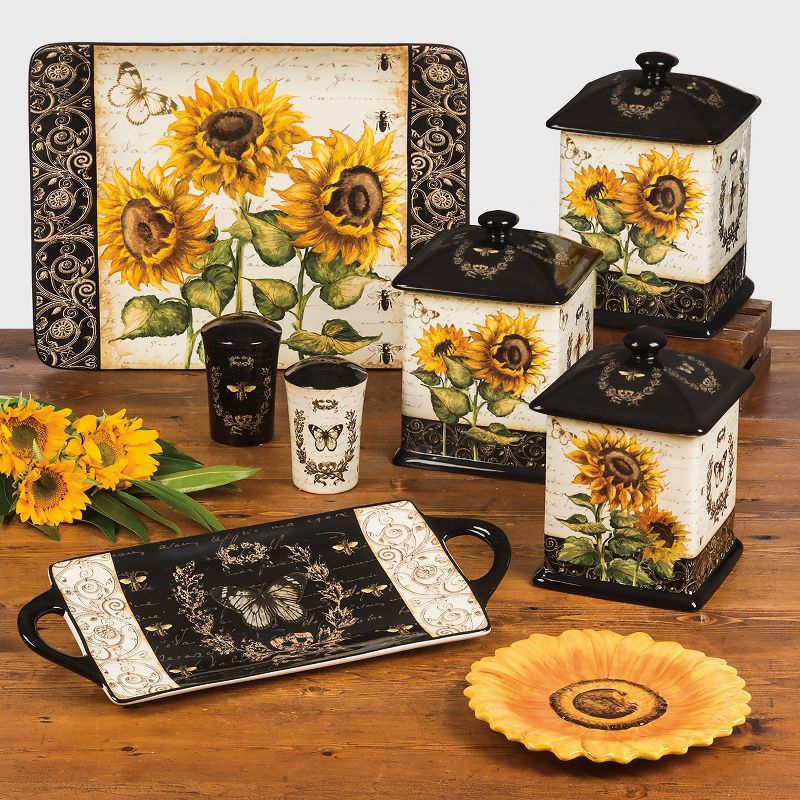 Certified International French Sunflowers Canisters - Set of 3 (56, 60, 96 oz.)