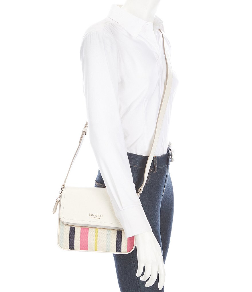kate spade new york Run Around Stripe Large Flap Crossbody Bag
