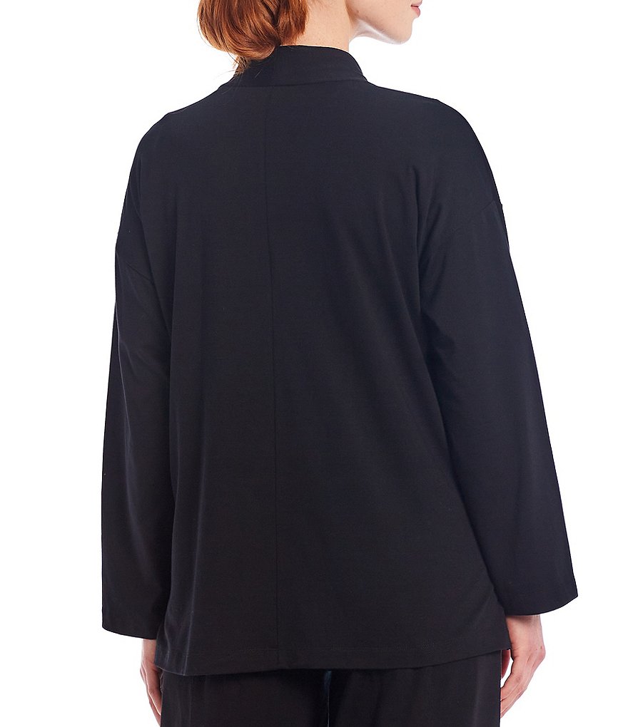 Ali Miles Printed Button Front Floral Wire Neck 3/4 Bell Sleeve Jacket